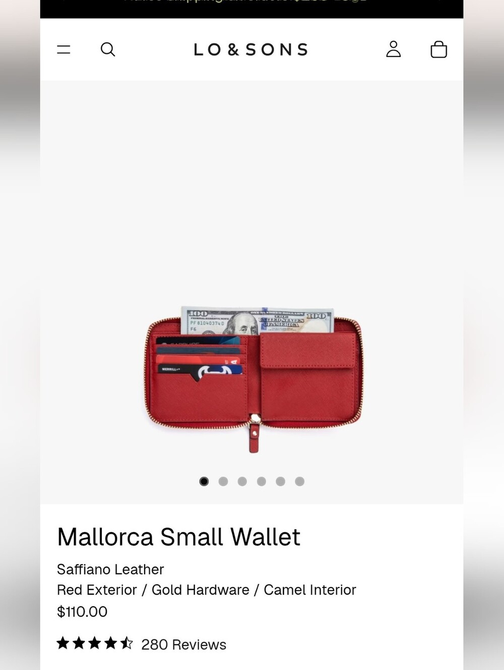 Lo & Sons Mallorca Small Wallet - Burgundy Napa Leather